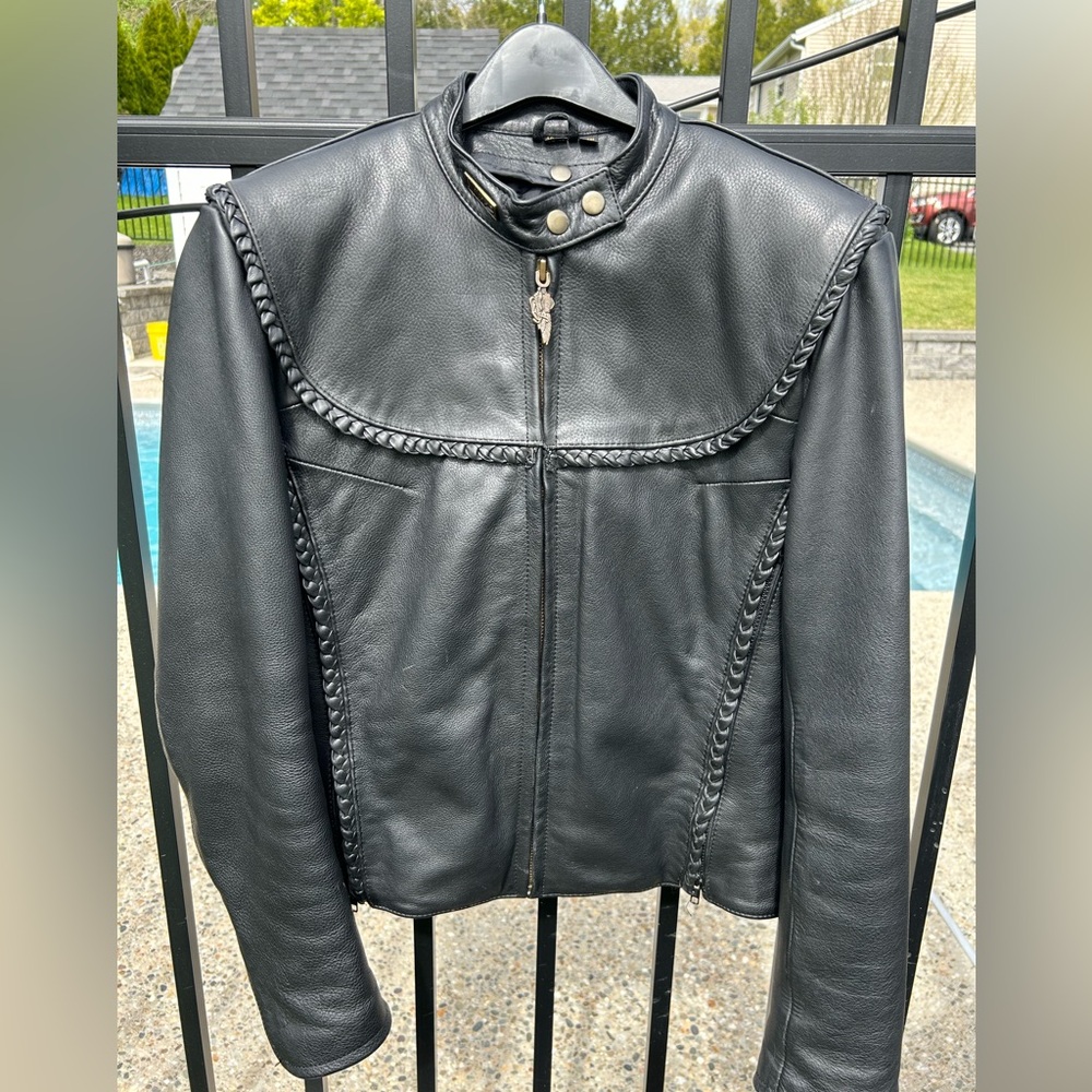 Harley Davidson Willie G leather jacket/ convertible vest size 40/12